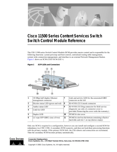 Cisco 11500 Series Content Services Switch Switch Control Module Reference