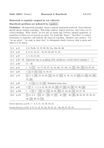 Math 1220(N. Mackey) Homework &amp; Boardwork Fall 2015