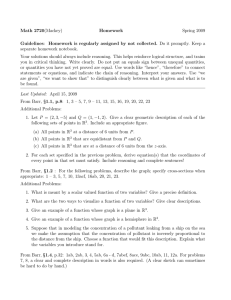 Math 2720(Mackey) Homework Spring 2009