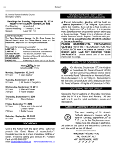 Sunday Readings for Sunday, September 19, 2010