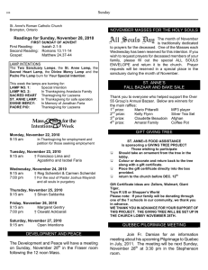 Sunday Readings for Sunday, November 28, 2010
