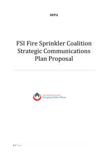 FSI Fire Sprinkler Coalition Strategic Communications Plan Proposal