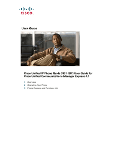 U G Cisco Unified IP Phone Guide 3951 (SIP) User Guide for
