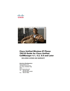 Cisco Unified Wireless IP Phone 7921G Guide for Cisco Unified