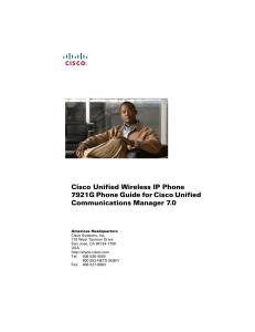 Cisco Unified Wireless IP Phone 7921G Phone Guide for Cisco Unified