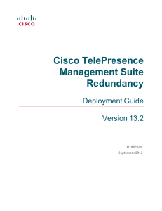 Cisco TelePresence Management Suite Redundancy Deployment Guide