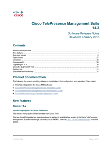 Cisco TelePresence Management Suite 14.2 Software Release Notes Revised February 2015