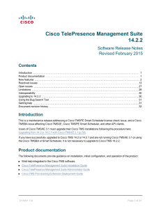 Cisco TelePresence Management Suite 14.2.2 Software Release Notes Revised February 2015