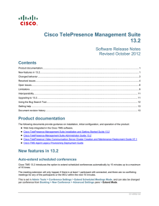 Cisco TelePresence Management Suite 13.2 Software Release Notes Revised October 2012