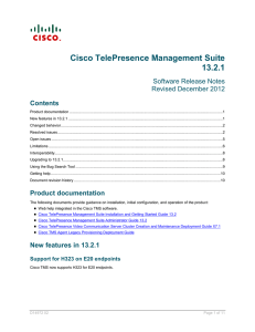 Cisco TelePresence Management Suite 13.2.1 Software Release Notes Revised December 2012