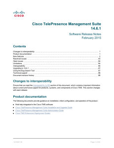 Cisco TelePresence Management Suite 14.6.1 Software Release Notes February 2015