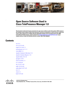 Open Source Software Used in Cisco TelePresence Manager 1.8