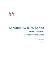 TANDBERG MPS Series MPS 200/800 API Reference Guide