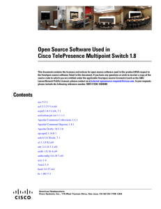 Open Source Software Used in Cisco TelePresence Multipoint Switch 1.8