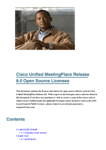 Cisco Unified MeetingPlace Release 8.0 Open Source Licenses