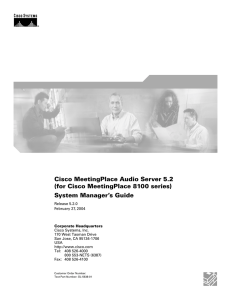 Cisco MeetingPlace Audio Server 5.2 (for Cisco MeetingPlace 8100 series)