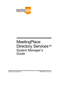 MeetingPlace Directory Services ™