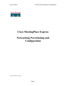 Cisco MeetingPlace Express  Networking Provisioning and Configuration