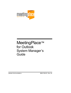 MeetingPlace ™ for Outlook