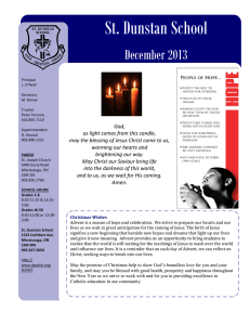 St. Dunstan School  December 2013 God,