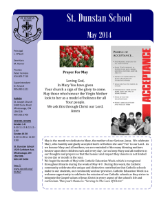 St. Dunstan School  May 2014 Prayer For May
