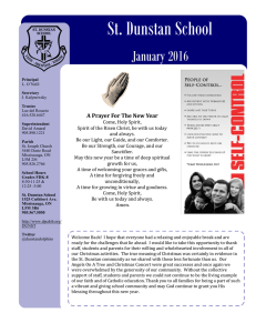 St. Dunstan School  January 2016 A Prayer For The New Year