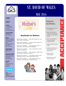 ST. DAVID OF WALES MAY 2016 Beatitudes for Mothers