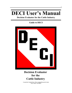 DECI User’s Manual Decision Evaluator for the Cattle Industry