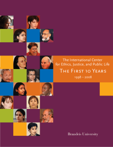 The First 10 Years The International Center Brandeis University