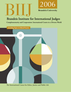 BIIJ 2006 Brandeis Institute for International Judges Brandeis University