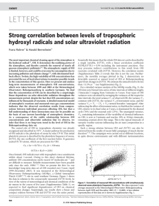 Strong correlation between levels of tropospheric  Franz Rohrer