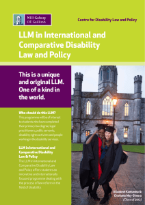 LLM in International and Comparative Disability Law and Policy This is a unique