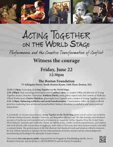 Witness the courage Friday, June 22 12:30pm The Boston Foundation