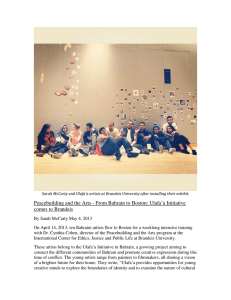 Peacebuilding and the Arts - From Bahrain to Boston: Ulafa’a... comes to Brandeis