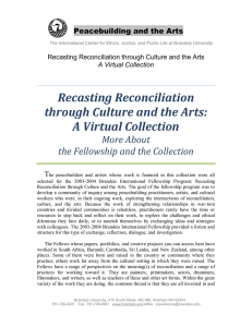 Recasting Reconciliation through Culture and the Arts: A Virtual Collection More About