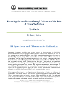 III. Questions and Dilemmas for Reflection A Virtual Collection