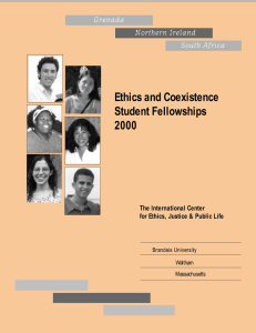 Ethics and Coexistence Student Fellowships 2000