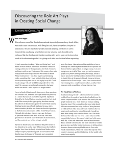 W Discovering the Role Art Plays in Creating Social Change C