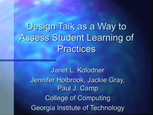 Design Talk as a Way to Assess Student Learning of Practices