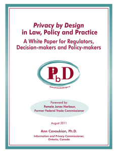 Privacy by Design in Law, Policy and Practice Decision-makers and Policy-makers