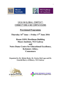1916 IN GLOBAL CONTEXT: CONNECTIONS AND COMPARISONS Provisional Programme Thursday 16