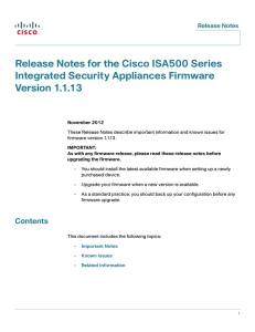 Release Notes for the Cisco ISA500 Series Integrated Security Appliances Firmware