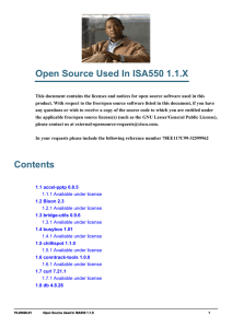 Open Source Used In ISA550 1.1.X