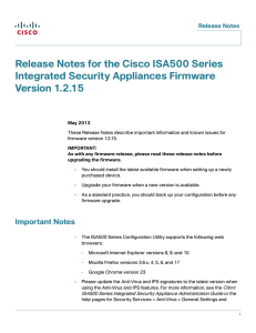 Release Notes for the Cisco ISA500 Series Integrated Security Appliances Firmware