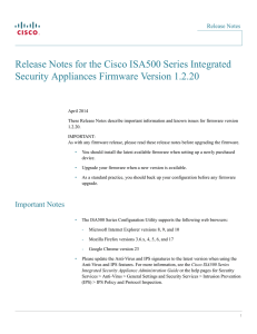 Release Notes for the Cisco ISA500 Series Integrated Release Notes