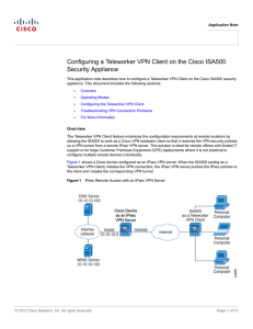 Configuring a Teleworker VPN Client on the Cisco ISA500 Security Appliance