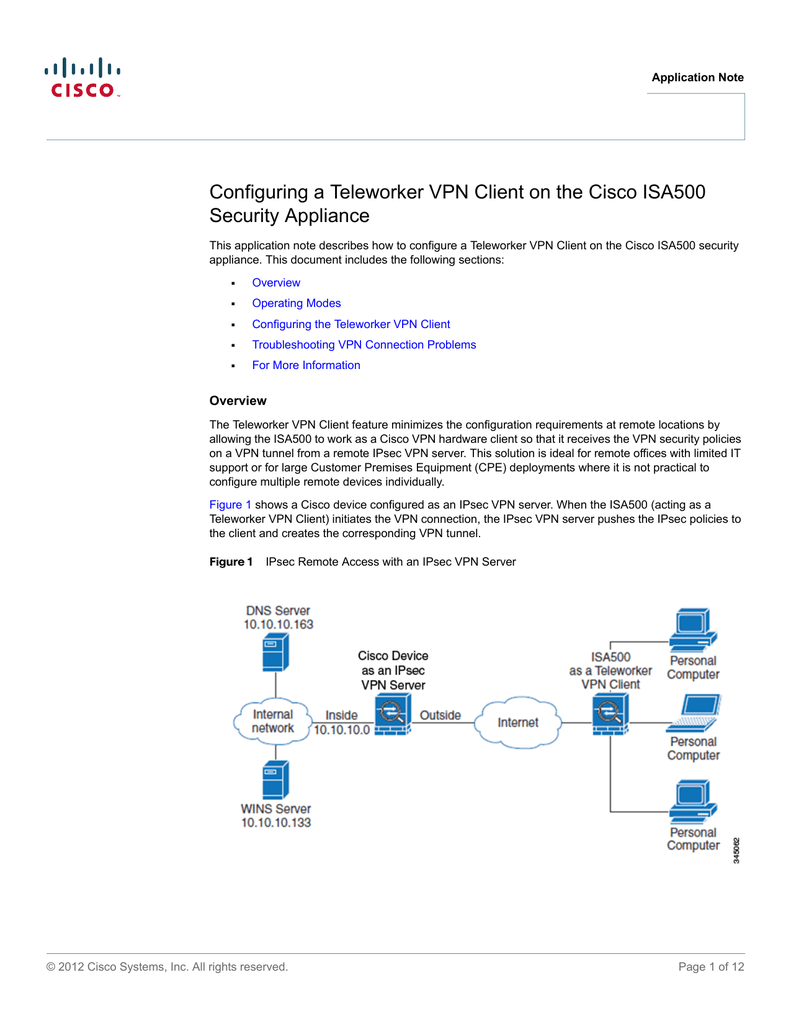 cisco ipsec vpn client problems