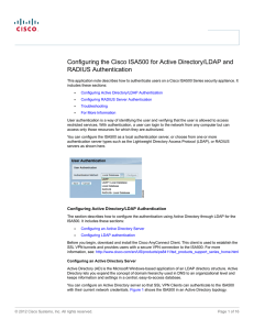 Configuring the Cisco ISA500 for Active Directory/LDAP and RADIUS Authentication