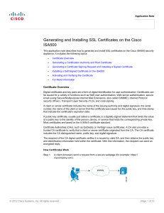 Generating and Installing SSL Certificates on the Cisco ISA500