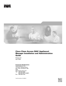 Cisco Clean Access (NAC Appliance) Manager Installation and Administration Guide